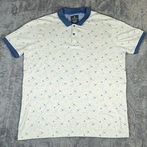 Golf Polo Shirt Mens XXL Preppy AOP Pattern Short Sleeve Cotton On Collaboration